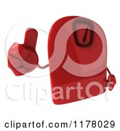 Clipart Of A 3d Red Foot Scale Character Holding A Thumb Up 2 Royalty Free CGI Illustration