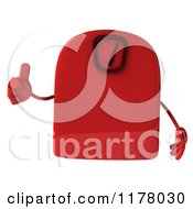 Clipart Of A 3d Red Foot Scale Character Holding A Thumb Up Royalty Free CGI Illustration