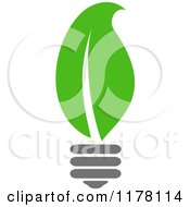 Poster, Art Print Of Green Leaf Sustainable Energy Lightbulb 2