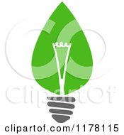 Poster, Art Print Of Green Leaf Sustainable Energy Lightbulb 6