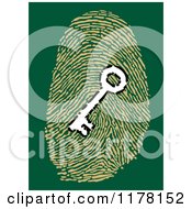 White Key In A Fingerprint On Green