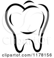 Clipart Of A Black And White Molar Tooth 7 Royalty Free Vector Illustration by Vector Tradition SM
