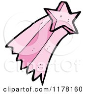 Cartoon Of A Pink Shooting Star Royalty Free Vector Illustration by lineartestpilot