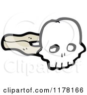 Cartoon Of Skull On A Stick Royalty Free Vector Illustration