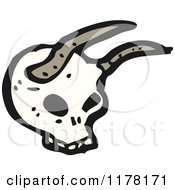 Cartoon Of Skull With Horns Royalty Free Vector Illustration