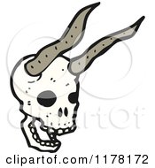 Cartoon Of Skull With Horns Royalty Free Vector Illustration