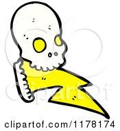 Cartoon Of Skull With Lightning Bolts Royalty Free Vector Illustration