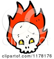 Cartoon Of Skull With Red Flames Royalty Free Vector Illustration
