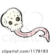 Cartoon Of Skull With A Long Pink Tongue Royalty Free Vector Illustration