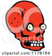 Cartoon Of Red Skull Royalty Free Vector Illustration