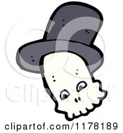 Cartoon Of Skull Wearing A Top Hat Royalty Free Vector Illustration
