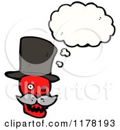 Poster, Art Print Of Red Skull In A Top Hat With A Mustache And A Conversation Bubble