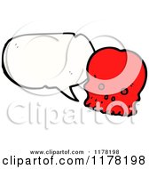 Poster, Art Print Of Red Skull With A Conversation Bubble