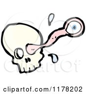 Cartoon Of Skull With A Popped Out Eyeball Royalty Free Vector Illustration