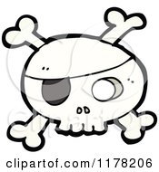 Cartoon Of Skull And Crossbones With An Eyepatch Royalty Free Vector Illustration
