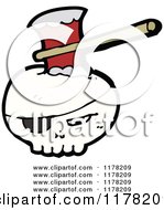 Poster, Art Print Of Skull With An Eyepatch And An Ax