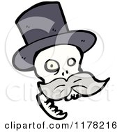 Poster, Art Print Of Skull Wearing A Top Hat With A Mustache
