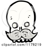 Cartoon Of Skull With A Mustache Royalty Free Vector Illustration