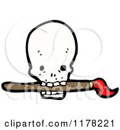Cartoon Of A Skull With A Paintbrush And Paint Royalty Free Vector Illustration