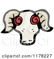 Cartoon Of A Rams Skull Royalty Free Vector Illustration by lineartestpilot