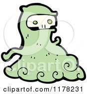 Cartoon Of A Green Monster Royalty Free Vector Illustration