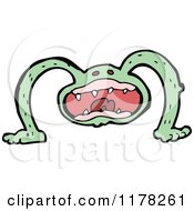 Cartoon Of A Green Monster Royalty Free Vector Illustration