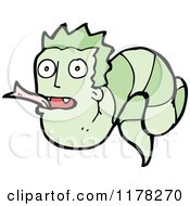 Cartoon Of A Green Snake Monster Royalty Free Vector Illustration