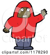 Cartoon Of An African American Boy Wearing A Hoodie Royalty Free Vector Illustration