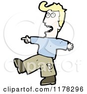 Cartoon Of A Boy Pointing Royalty Free Vector Illustration