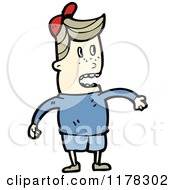 Cartoon Of A Boy Wearing A Red Cap Royalty Free Vector Illustration by lineartestpilot