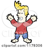 Cartoon Of A Boy Wearing A Red Sweater Royalty Free Vector Illustration