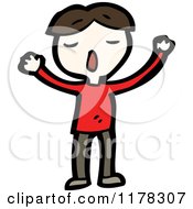 Cartoon Of A Boy Wearing A Red Sweater Royalty Free Vector Illustration