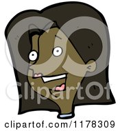 Cartoon Of The Head Of An African American Woman Royalty Free Vector Illustration