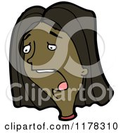 Cartoon Of The Head Of An African American Woman Royalty Free Vector Illustration