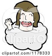 Poster, Art Print Of Girls Head In A Cloud With A Conversation Bubble