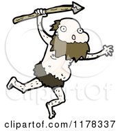 Poster, Art Print Of Caveman Holding A Spear