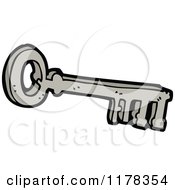 Cartoon Of A Key Royalty Free Vector Illustration by lineartestpilot
