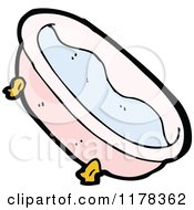Cartoon Of A Claw Foot Bath Tub Royalty Free Vector Illustration