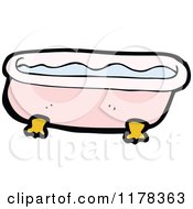 Cartoon Of A Claw Foot Bath Tub Royalty Free Vector Illustration