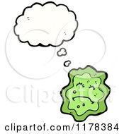 Poster, Art Print Of Green Microbe With A Conversation Bubble