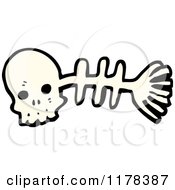 Cartoon Of A Fish Skeleton Royalty Free Vector Illustration