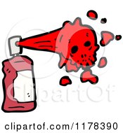 Poster, Art Print Of Spray Paint Can With Red Skull Paint