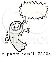 Cartoon Of A Skull Ghoul With A Conversation Bubble Royalty Free Vector Illustration