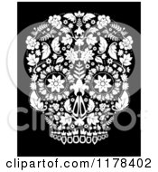 Clip Art Of A Flowered Day Of The Dead Skull Royalty Free Vector Illustration
