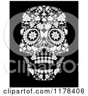 Clip Art Of A Flowered Day Of The Dead Skull Royalty Free Vector Illustration