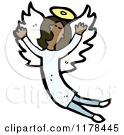 Cartoon Of An African American Angel Royalty Free Vector Illustration