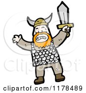 Cartoon Of A Viking Royalty Free Vector Illustration by lineartestpilot