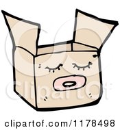 Cartoon Of An Open Brown Wrapped Package Royalty Free Vector Illustration