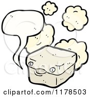 Cartoon Of A Box With A Conversation Bubble Royalty Free Vector Illustration