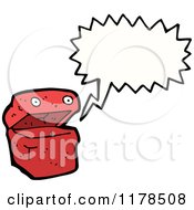 Cartoon Of A Box With A Conversation Bubble Royalty Free Vector Illustration by lineartestpilot